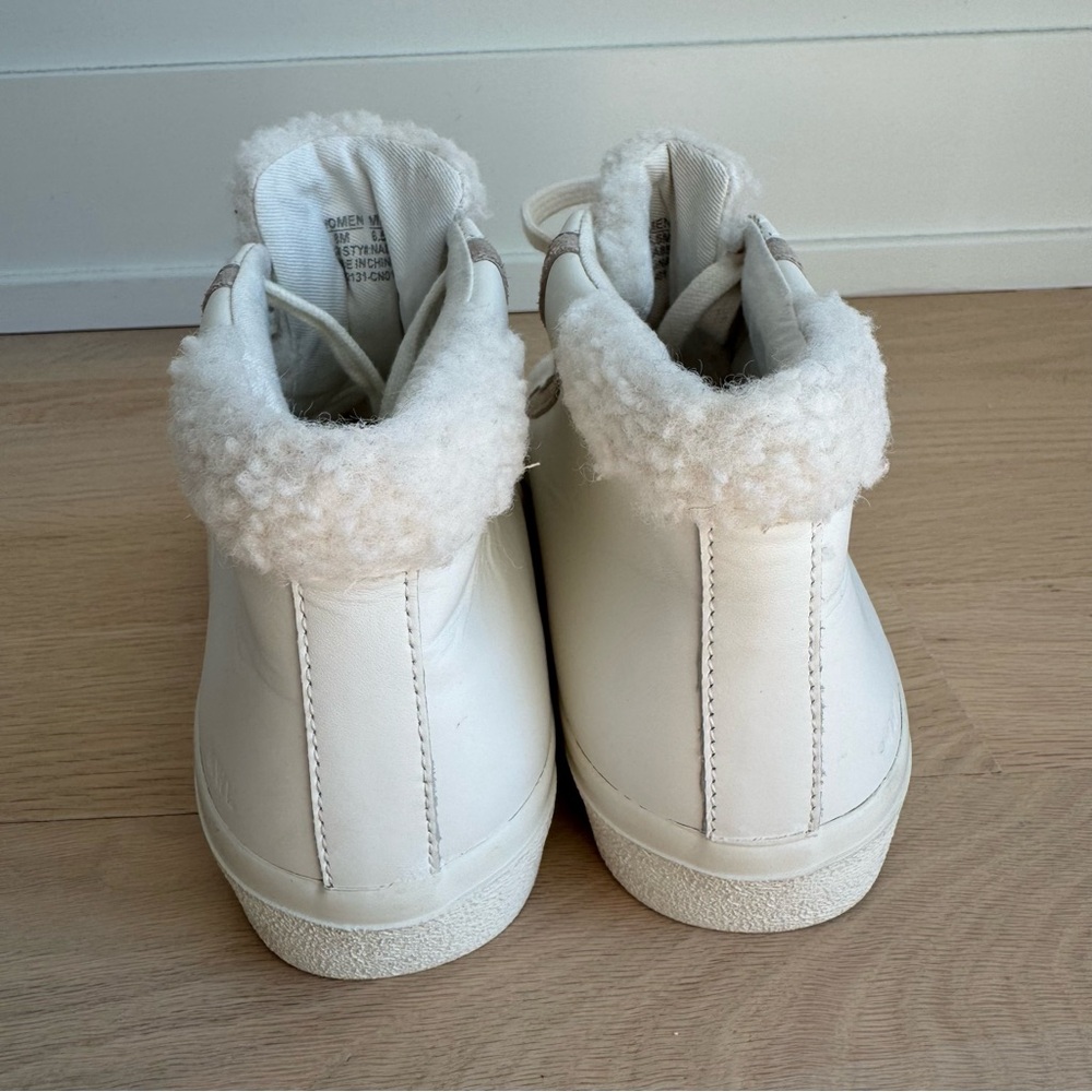 MADEWELL WOMEN'S SIDEWALK HIGH-TOP SNEAKERS IN SHERPA SIZE 8 ASHEN SILVER NEW - Picture 4 of 12